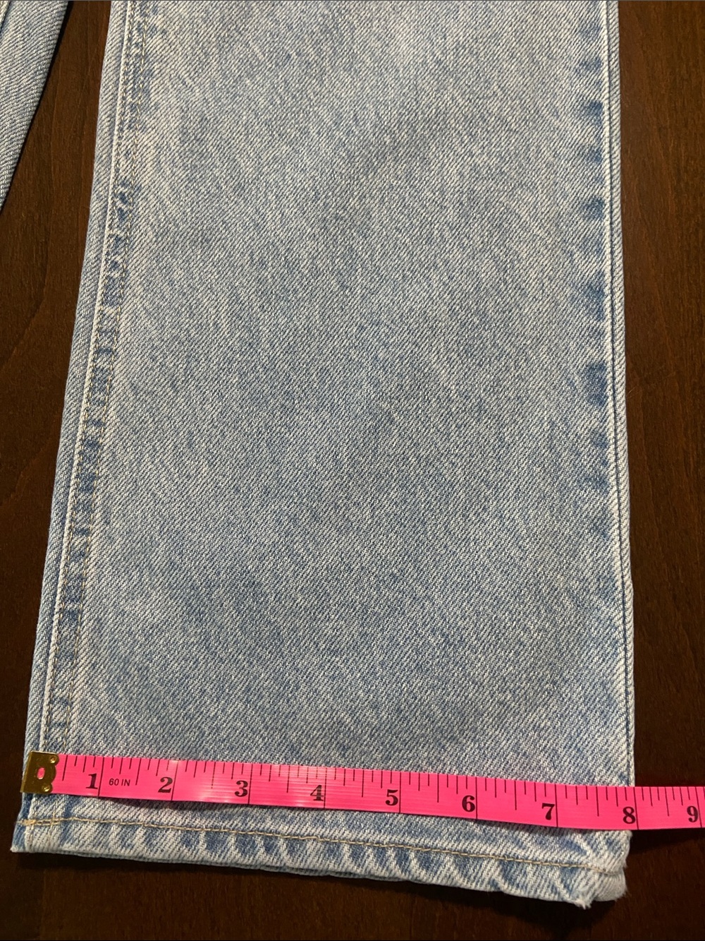 H&M Light Blue Button-Fly High Rise, Straight Leg Jeans. Size 4 - Picture 9 of 14